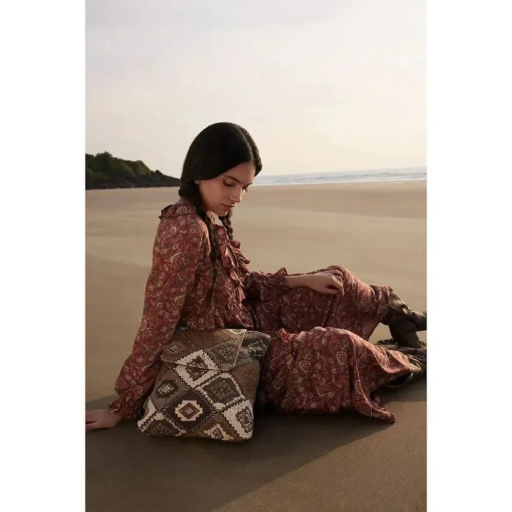 Myra Bag Handmade Ayita Backpack Upcycled Canvas & Cowhide Leather